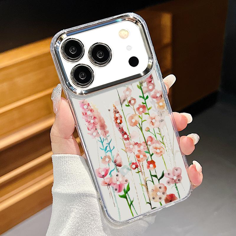 Чехол с цветочным узором подсолнуха для iPhone 17 Pro Max iPhone 16 15 14 13 Pro Max 11 17e 16e Покрытие Рамка для объектива Прозрачная Мягкая Силиконовая Задняя крышка
