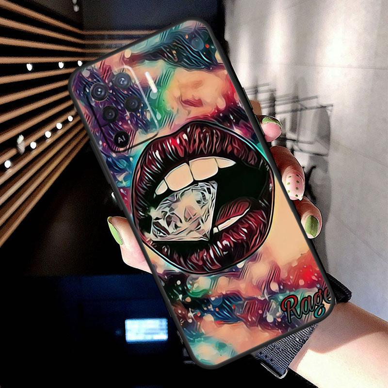 Сексуальные губы KISS Чехол для Oppo A5 Pro A15 A17 A57 A77 A18 A38 A58 A78 A98 A94 A74 A54 A16 A76 A96 A40 A60 A80