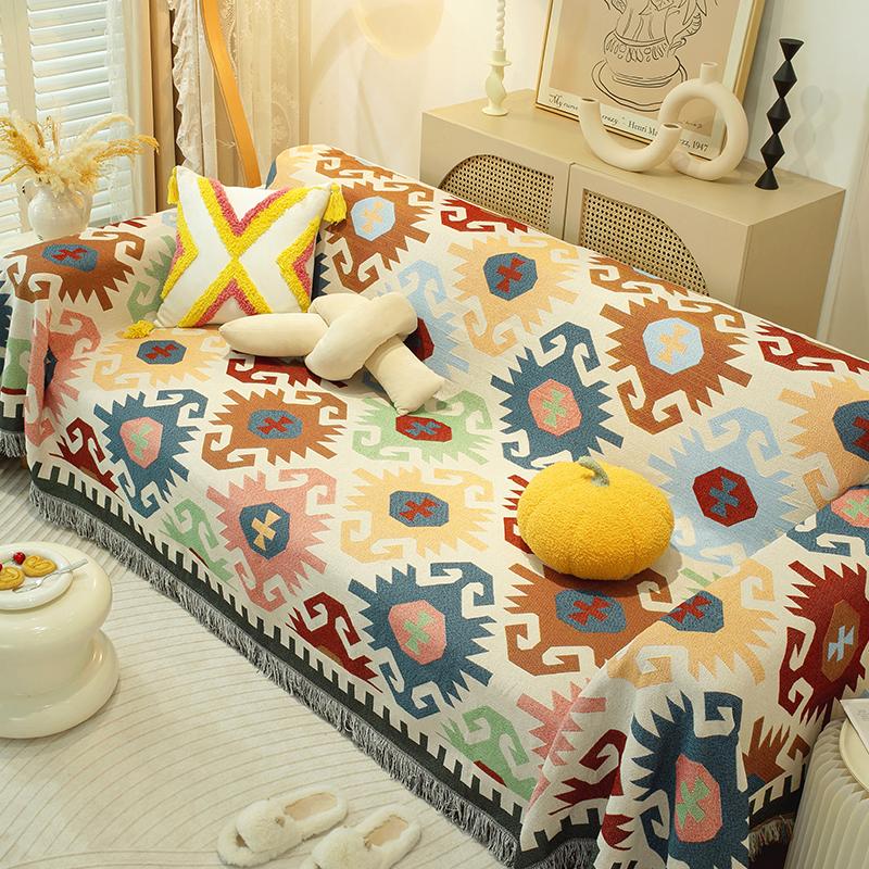 Чехол для дивана в стиле ретро в японском стиле, пледы для гостиной, парная позиция, летний кемпинг, пикник, чехол для одеяла Maneki-neko
