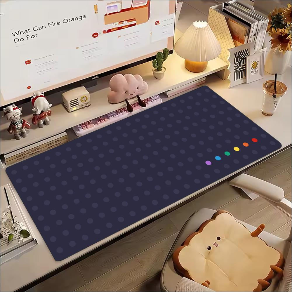Polka Dot Large Extended Mouse Pad NonSlip Rubber Stitched Edges Hd Print Desk Mat For Gaming Setup Office Laptop Workstation