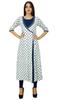 Womens White Angrakha Style Cotton Kurta Designer Indian Kurti Summer Party Day
