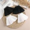 Chiffon Fake Flare Sleeves for Women Lace Pleated False Cuffs Female Ruffles Elastic Wrist Warmers Sweater Horn Cuffs