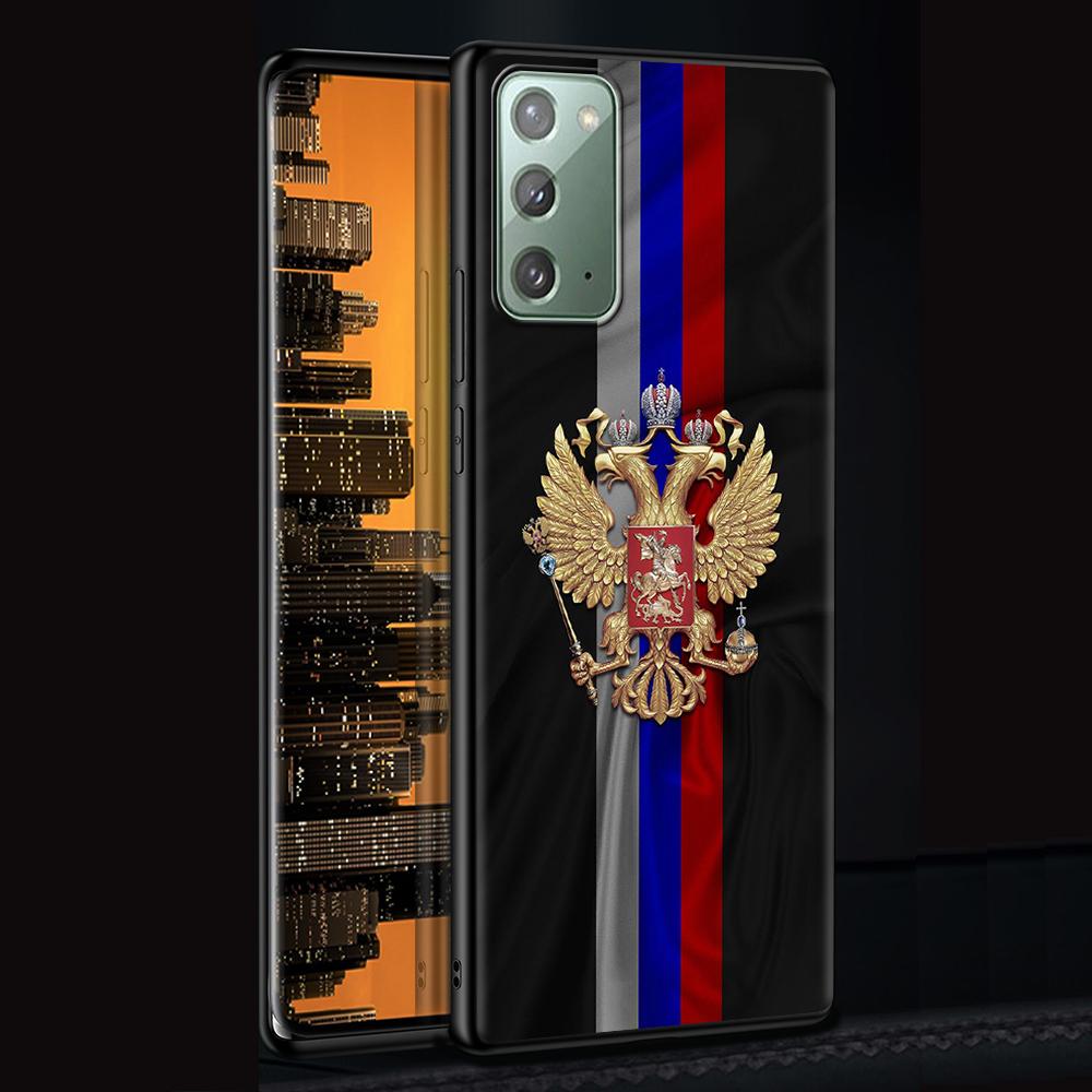 Чехол с российским флагом для Samsung Galaxy Note 20 Ultra 10 9 8, силиконовый чехол M31 M30s M51 M31s M52 5G, мягкий черный чехол для телефона