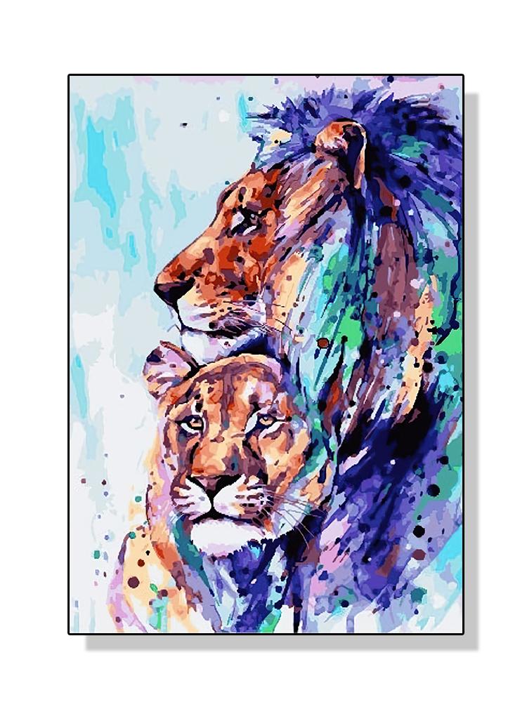 Акварельный тигр, лев, постер с животными, холст, картина, граффити, дикая жизнь, настенная художественная картина для современной гостиной, домашний декор, Cuadros