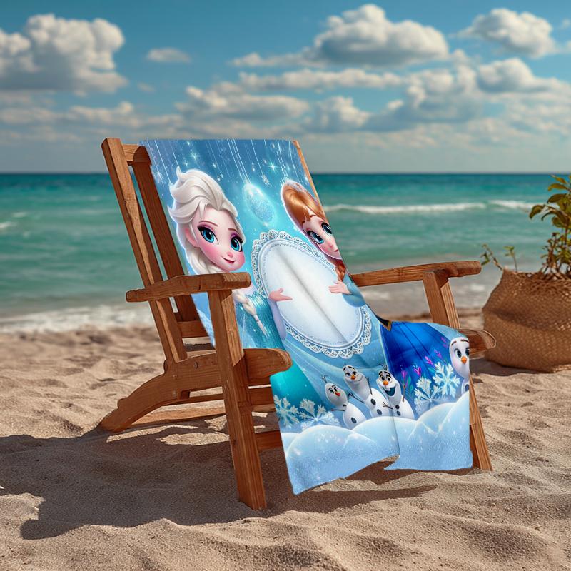 Ultra-Soft Beach Towel with Elsa Theme,Ideal for Pool - Camping, Diving - Perfect Travel Essential, Vibrant Beach Towel.