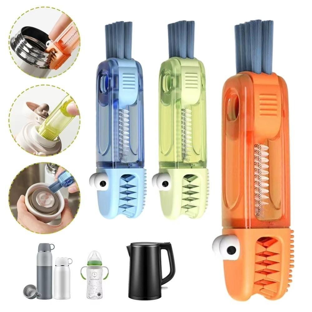 Portable Bottle Gap Cleaner Multifunctional Bottle Brush Cup Lid Cleaner Brush  Home Kitchen