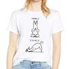 Womens White Tshirt ShortSleeved round Neck Fashion Dog Animal Print Harajuku Kawaii Top Casual Streetwear