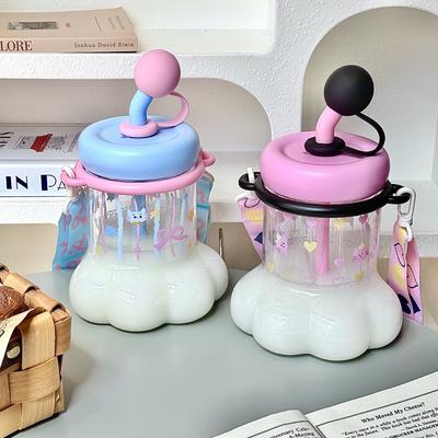 Свежий чай из цветков кошачьего когтя, пластиковый стакан, домашний стакан с соломинкой, милый девчачий, можно носить с собой, портативный стакан для воды
