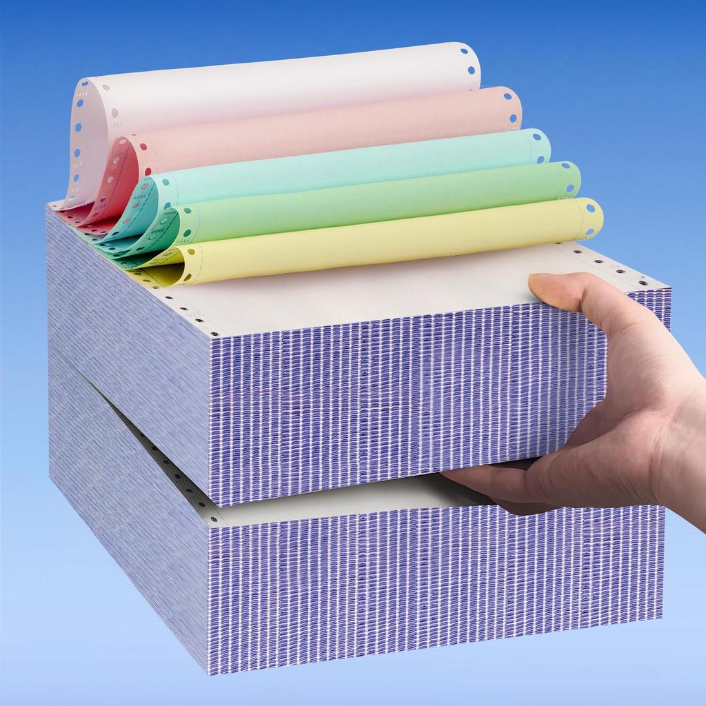 Бумага для печати на компьютере Donglin, 3-слойная, с краем No-Tear Edge, с перфорацией, 2 равные секции, Товарно-транспортная накладная