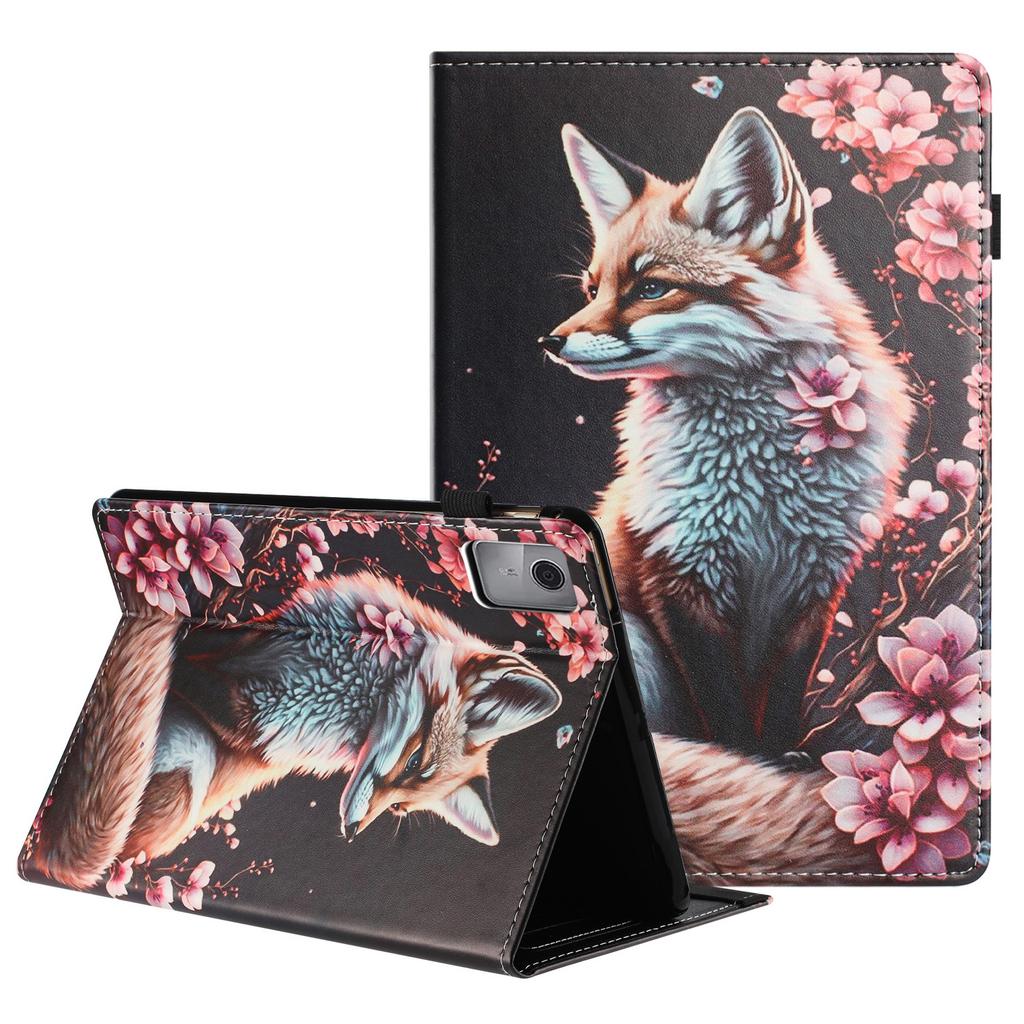 For Lenovo Tab M11 Tablet Case Litchi Texture Pattern Printing Leather Cover Auto Sleep/Wake with Card Holder
