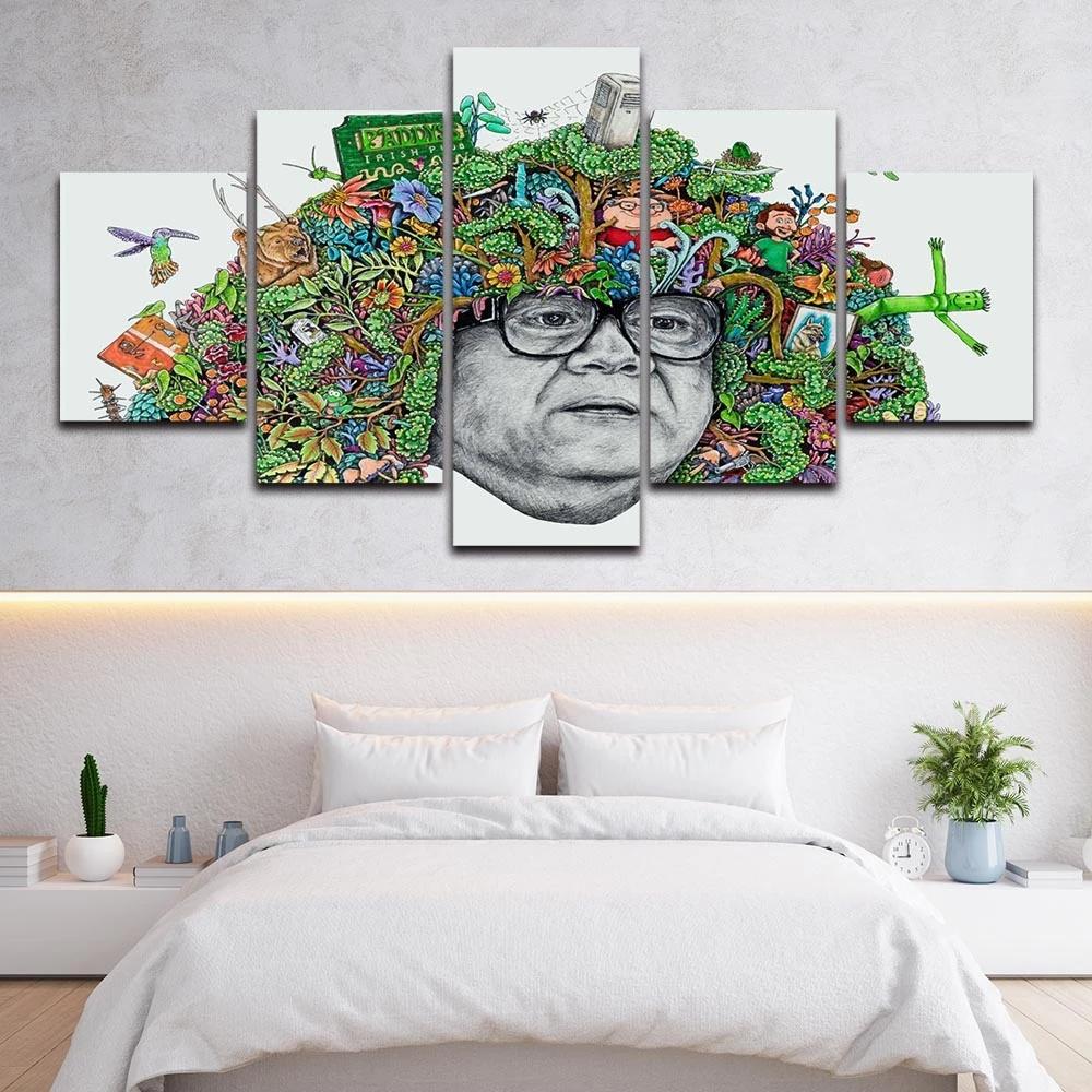 Bedroom Home Decor Prints 5 Pcs Color Cartoon People Derivative Painting Wall Art Modular Modern Poster Canvas Pictures No Frame