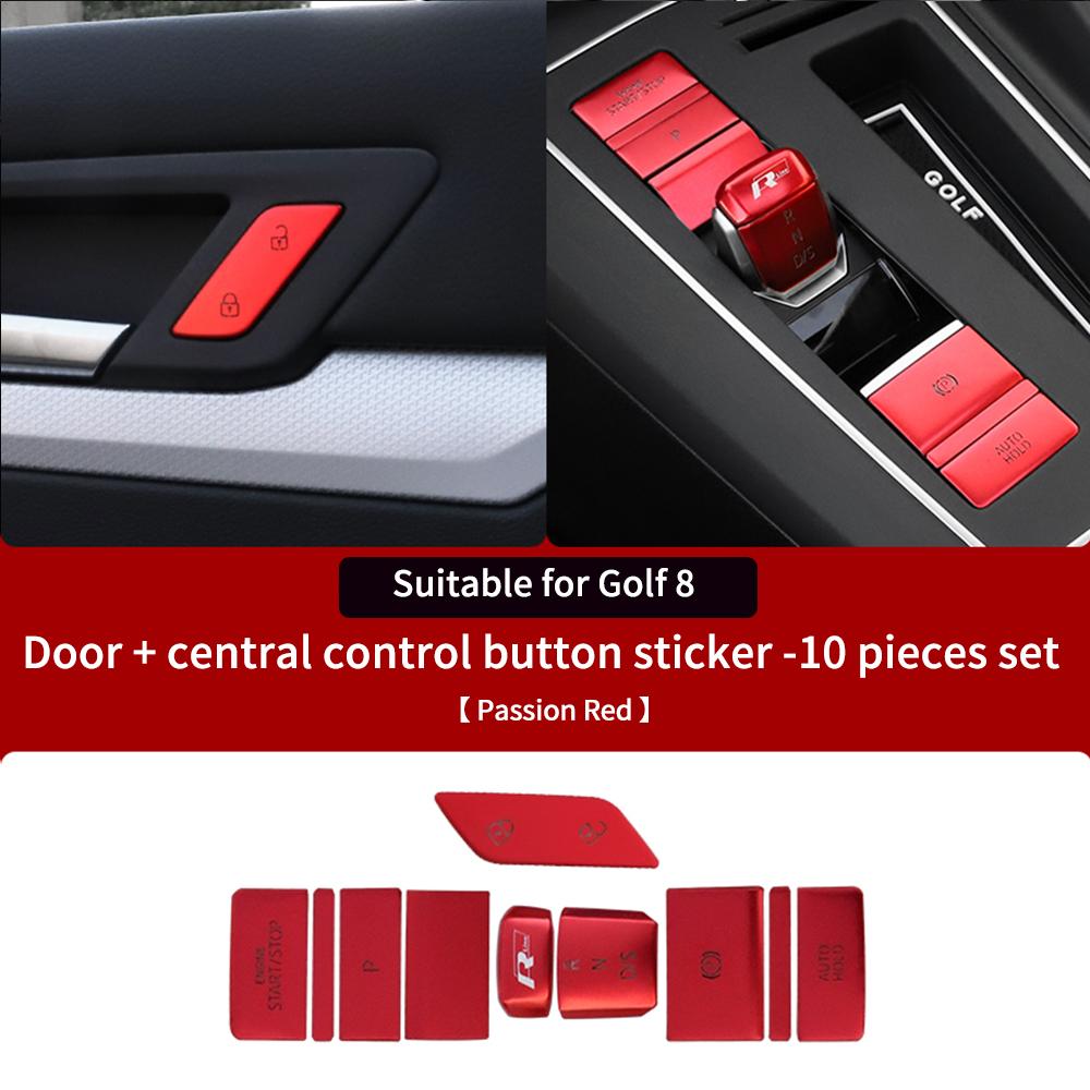T282026 Hot VOLKSWAGEN Car interior central control panel shift button sticker door unlocking suitable for Volkswagen Golf 8 MK8 GT IUEJ1