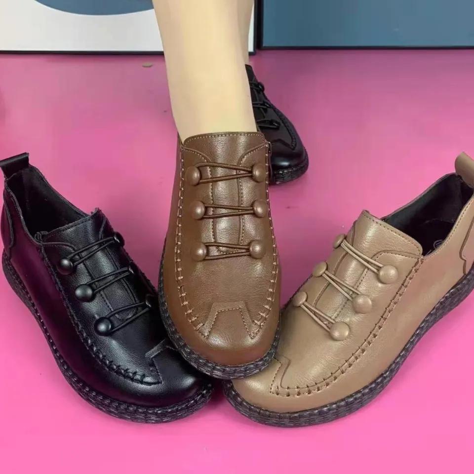 Fashion Fashion Artificial Leather Flats Women Spring Summer Leisure Shoes Breathable Loafer Females Moccasin