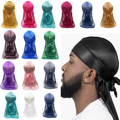 Длинный головной убор Durag для мужчин, удобный, быстросохнущий, шелковая пиратская шапка для управления косами и дредами