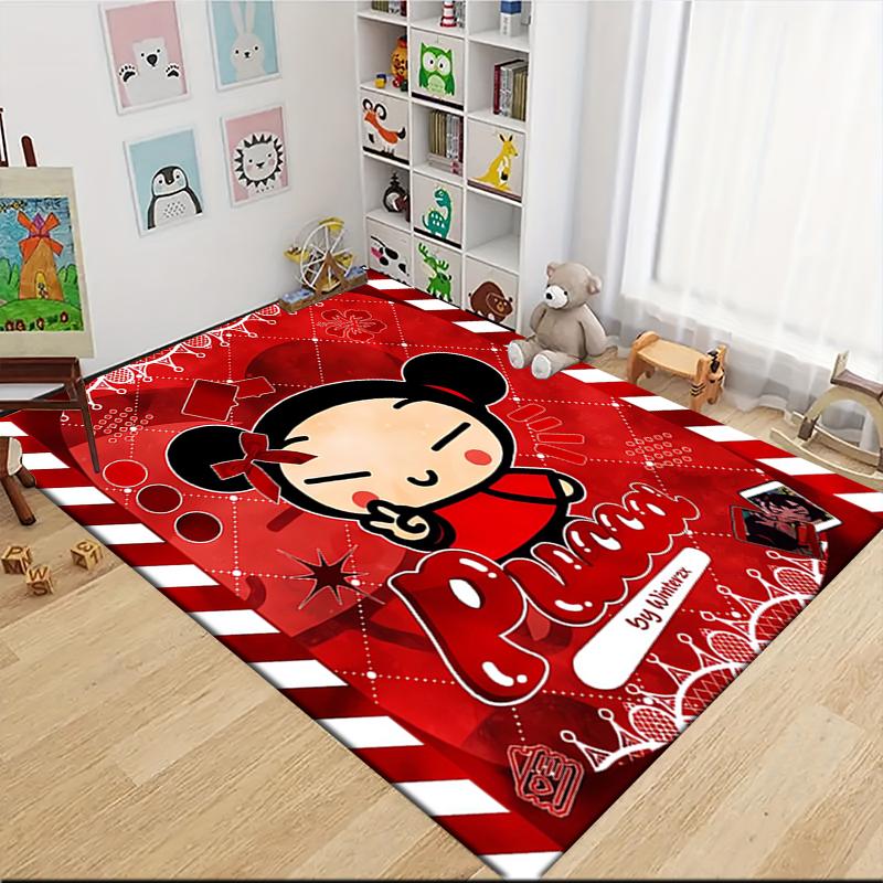 1Pc Pucca'S Love Adventures Carpet Rug Customizable Soft Washable Antislip Home Living Room Sofa Mats Personalized Rug 0917298