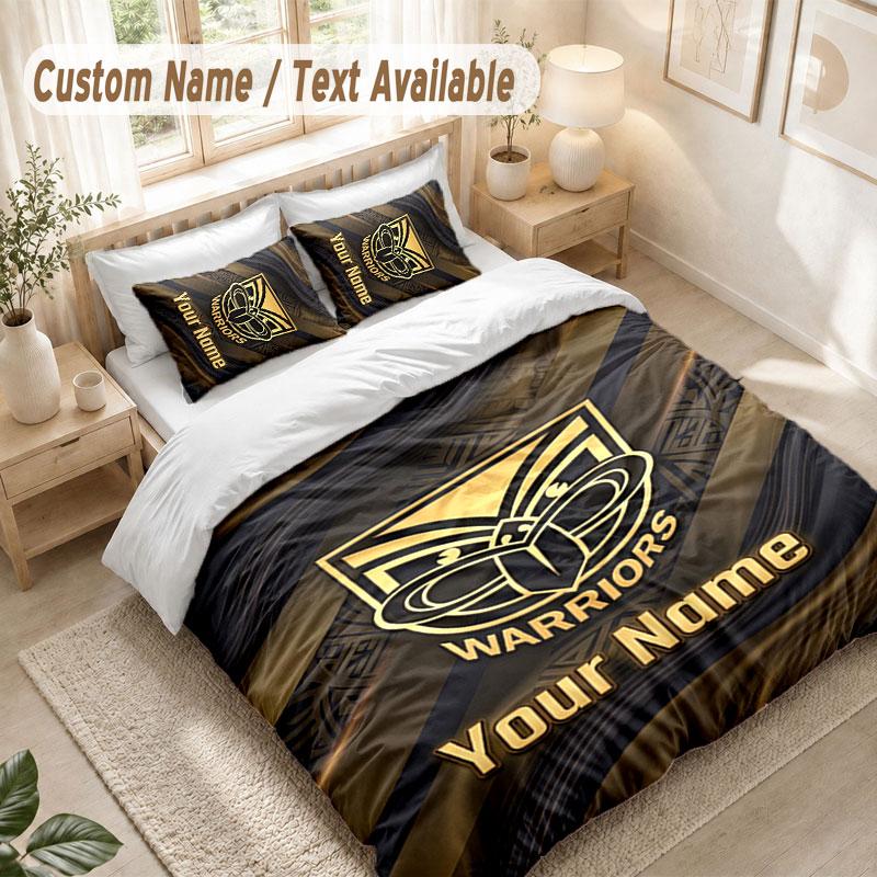 Custom Name Bedding Set 3 PiecesWigan Warriors Print Duvet Cover + 2 Pillowcases Soft Bed Decor