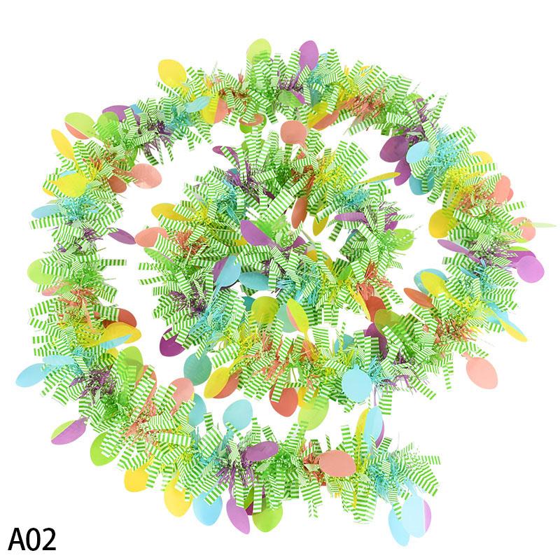 2 м Easter Подвесные Гирлянды Мишура Полосатый Орнамент DIY Венок Поделки 2025 Easter День Рождения Детский Подарок Весенний Домашний Декор для Вечеринки