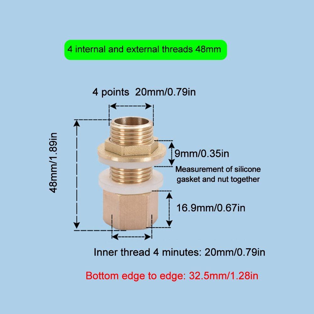 Copper Pipe Water Tank Connector 1/2" 1/4" Fish Tank Coupling Joint Garden Irrigation Pipe
