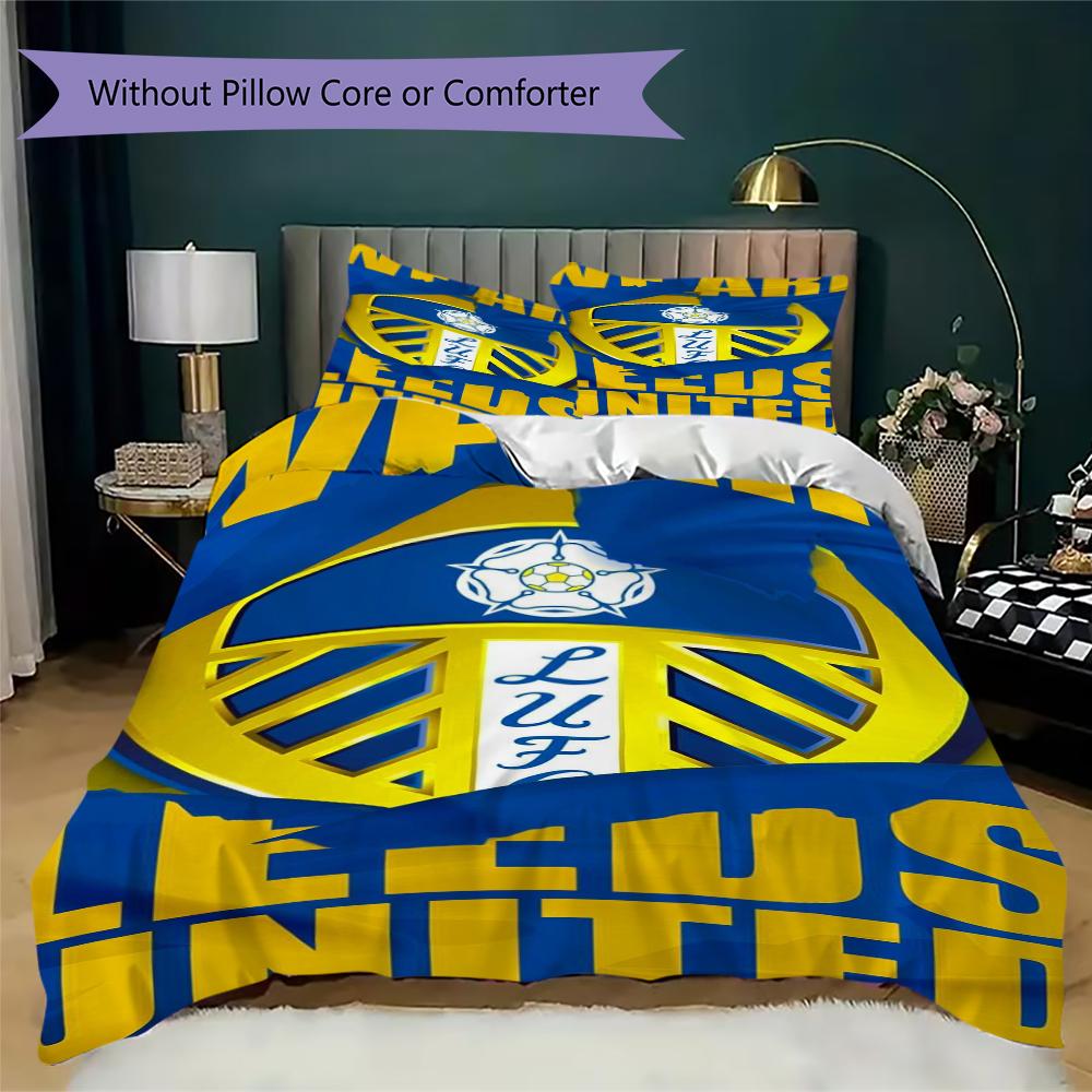 Постельное белье с узором Leeds United Комплект одеяла Пододеяльник Наволочка Домашний Декор Подарок на День Рождения (1 пододеяльник + 2 наволочки без наполнителя)66