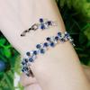CMM Elegant Leaf Shaped Cubic Zirconia Silver Color Tennis Bracelet