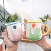 Cartoon Embossed Animal Coffee mug,Painted Big Belly Juice Milk Mugs Unique Breakfast Cup Drinkware Novelty Nice Gifts