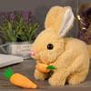 Movements Electric Plush Rabbit Toy Wag Tail Walking Interactive Bunny  Kids Toy
