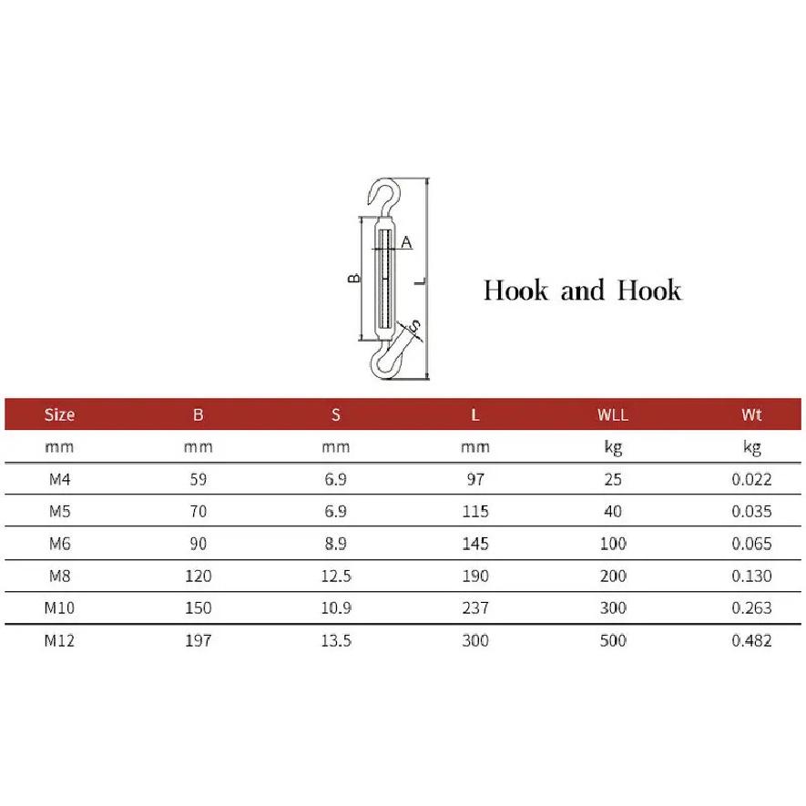 Stainless Steel 304 Adjust Chain Rigging Hooks & Eye OC OO CC Type Turnbuckle Wire Rope Tension Device