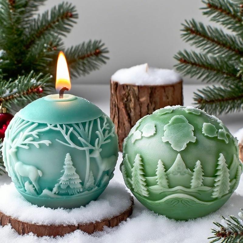 Christmas Ball Decoration Mold Silicone Sphere Making with Quick Demolding Feature For Artisanal Creation