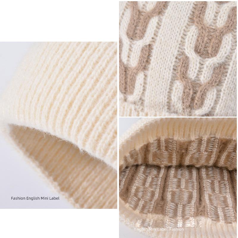 Зимняя теплая защитная шапка-шарф, женский свитер, вязаная шапка, уличное утепленное шерстяное пальто