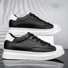 Повседневная обувь из натуральной кожи, молодежная обувь для подростков, обувь для увеличения роста, 2024, мужские кроссовки из вулканизированной кожи, кроссовки с толстой подошвой для мужчин, обувь для скейтбординга