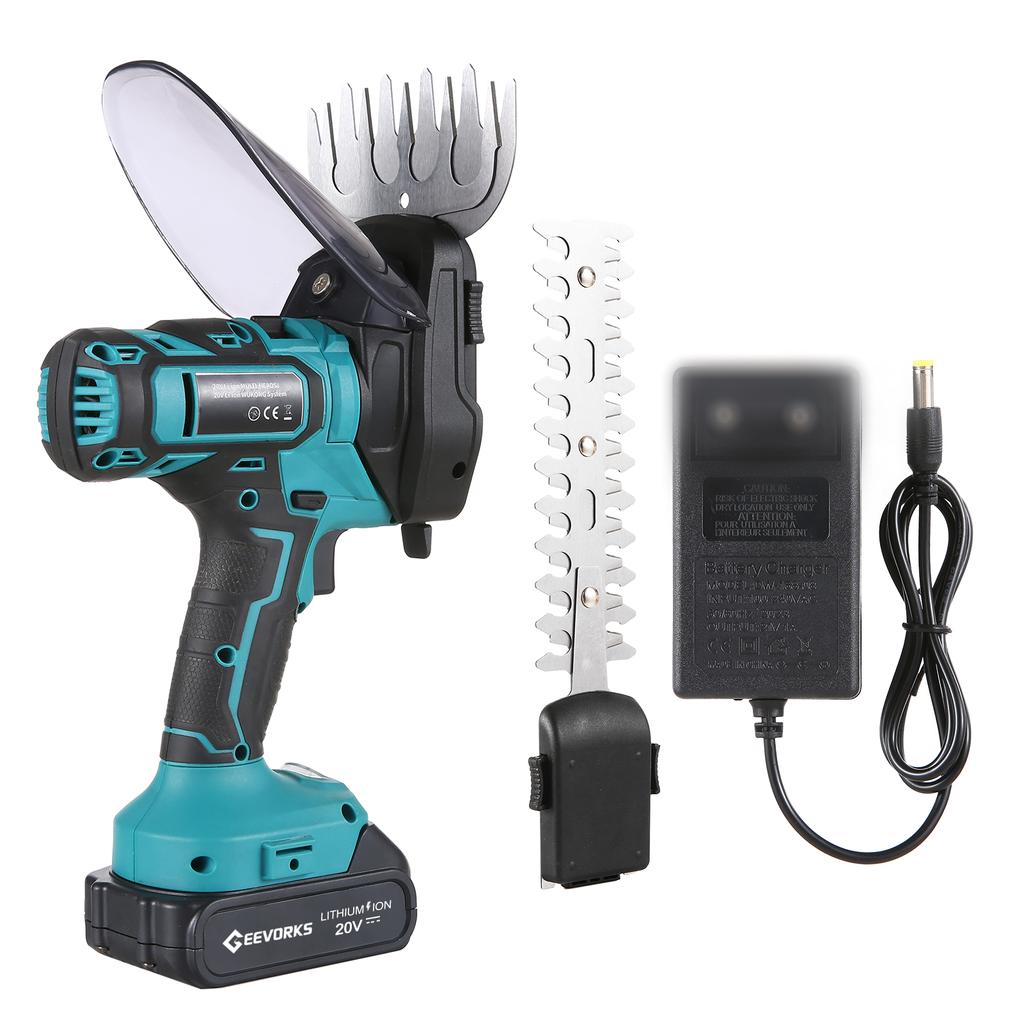 20V Cordless Grass Shears, Handheld Grass Trimmer, 2 In 1 Electric Grass Clippers & Power Hedge