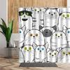 Cartoon Cute Animal Shower Curtain Cat Dog Anime Printed Bathroom Decor 3D Waterproof Bath Fabric Home Curtains For Children