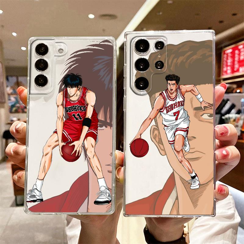Slam Dunk Boy Anime For Samsung S23 S22 S21 Ultra S20 FE Pro Lite S10 S9 S8 Plus 5G Transparent Phone Case Cover
