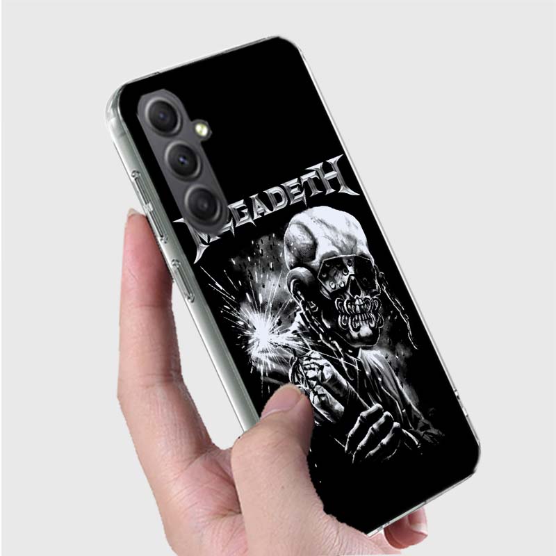 Чехол для телефона Музыкальная группа M-Megadeth для Samsung A16 A26 A36 A56 A17 A03S A04S A02S A05S A50S A30 A20 A70S A40 A21 Galaxy Note 20 10