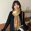 Korean Plaid Scarf 2024 New Women's Winter Versatile Scarf