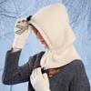 Woolen Knitted Gloves All-in-one Winter Warm Set Simple Balaclava Winter Warm Hat  Men and Women
