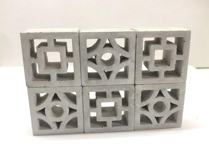 Sasaki Block Miniature Concrete Blocks Flower Block Set (6 pieces)
