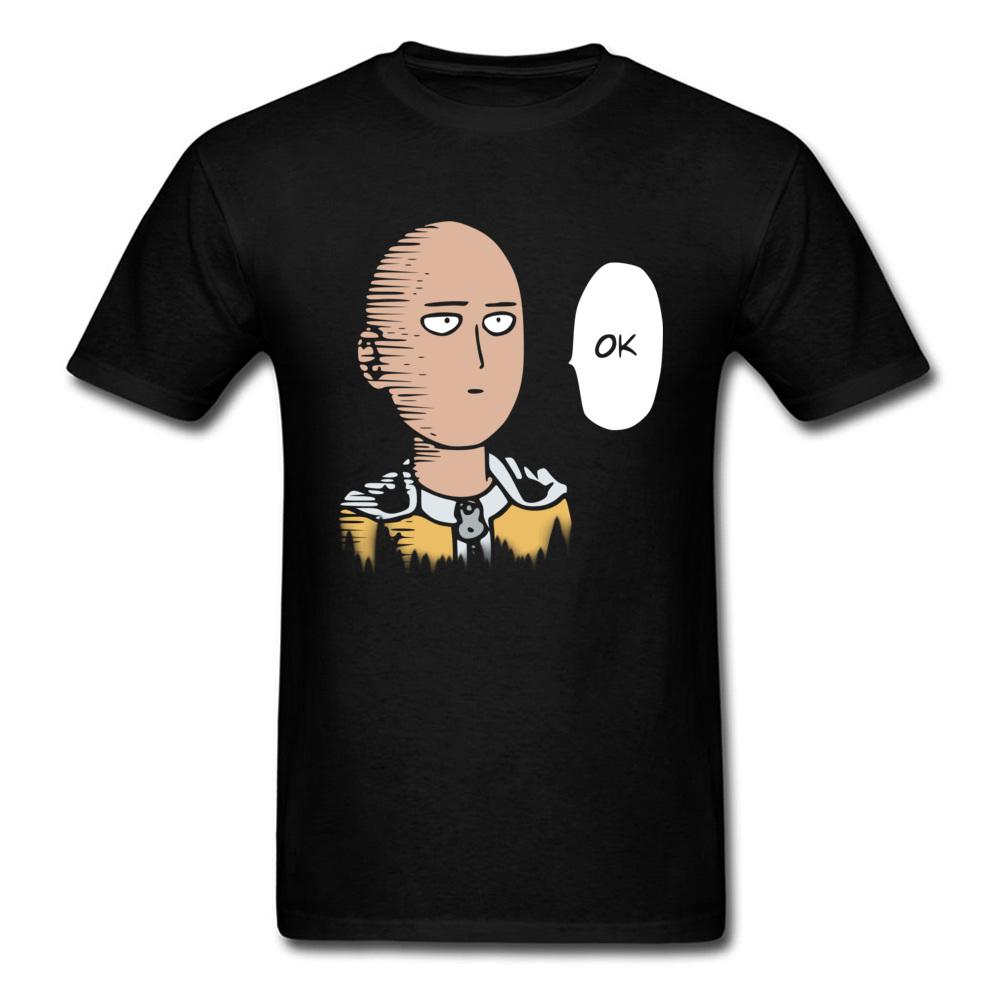 Футболка Saitama Ok Мужская Смешная Футболка One Punck Man Футболка Япония Аниме Топы Футболки С Принтом Хлопковая Одежда Винтажная Черная