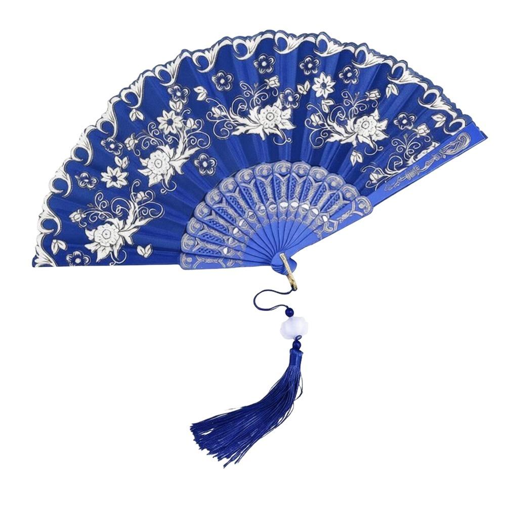 with Tassel Chinese Style Fan Flower Carving Dance Hand Fan  Home Decoration