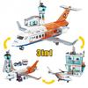 3in1 City Series Aviation Cargo Plane Helicopter Airport Airbus Airplane Control Tower DIY Building Blocks Toy Set Kids Boy Gift