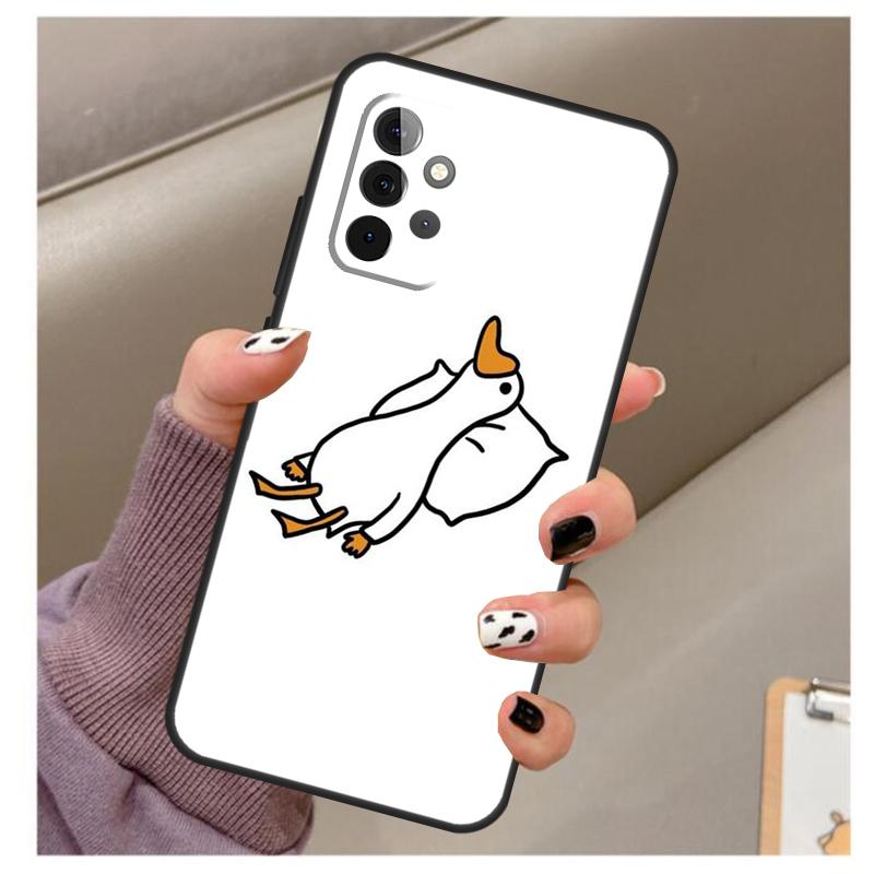 Мультяшный чехол-пенал с уткой для Samsung Galaxy A34 A54 A14 A06 A16 A26 A36 A56 A12 A32 A52 A13 A33 A53 A15 A35 A55