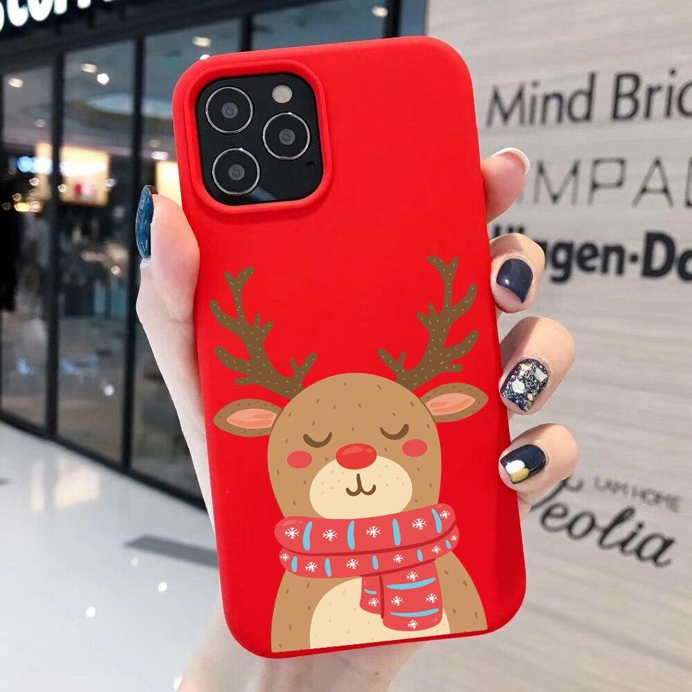 New Year Matte Case For iPhone 18 12 11 Pro Max 7 8 Plus X Xr Xs SE20 13 6S Christmas Gift Santa Claus Silicone Phone Cover Coque