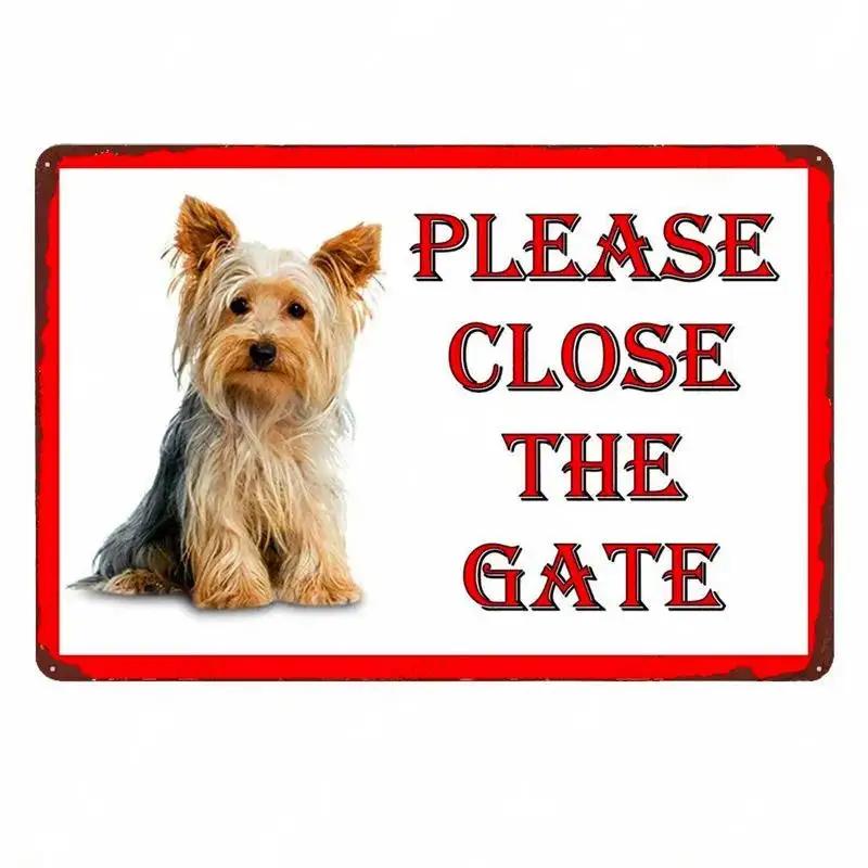 Винтажная забавная табличка для домашних животных йоркширский терьер металлическая жестяная вывеска корги немецкая овчарка художественный плакат собака паб бар домашний декор комнаты настенная тарелка