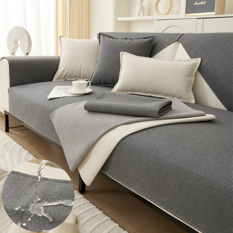 Новый бархатный чехол для дивана Four Seasons, универсальный водонепроницаемый чехол для дивана с защитой от мочи, однотонный нескользящий чехол для дивана, полотенце