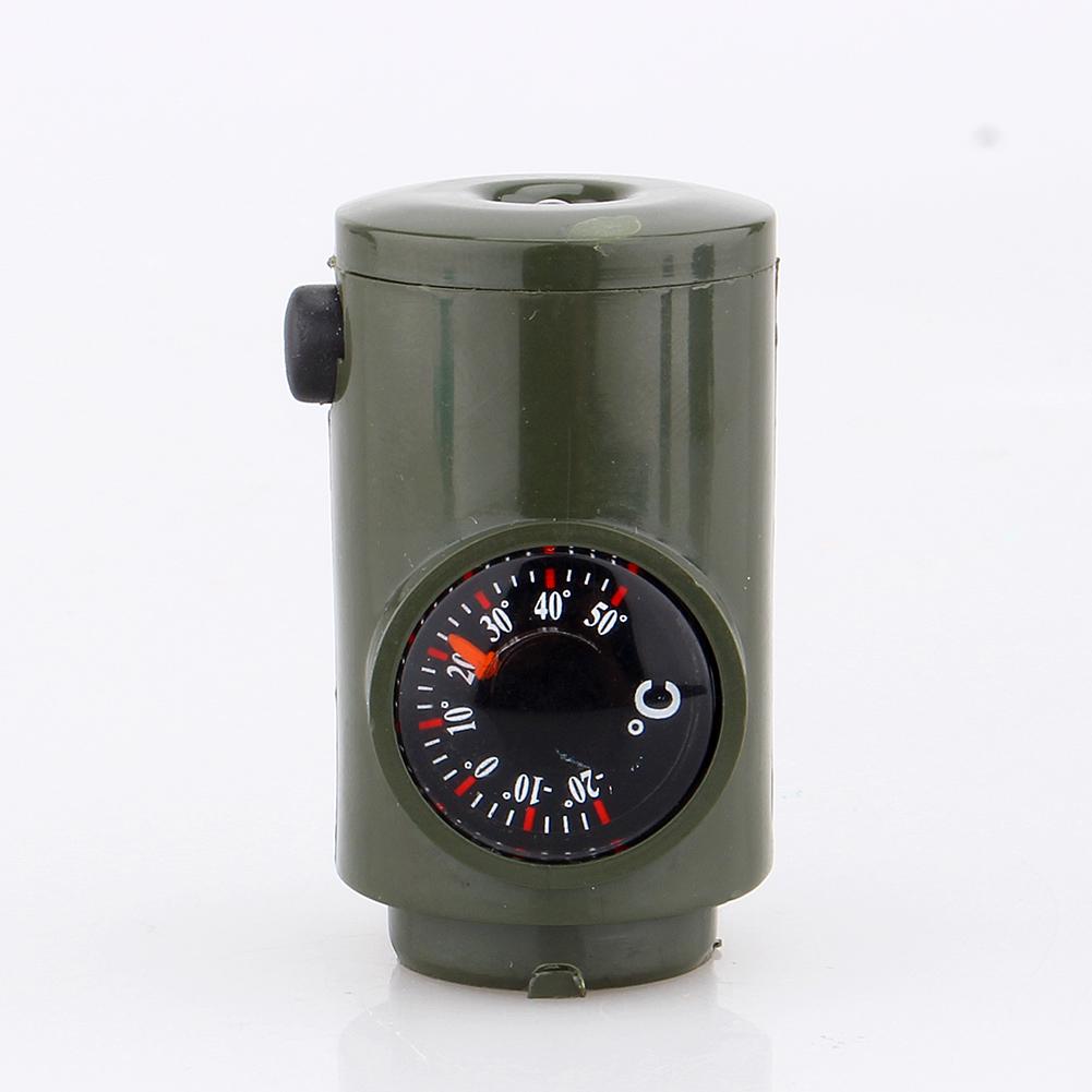 Новый набор 7 в 1 для выживания в кемпинге: свисток, компас, термометр, фонарик, лупа