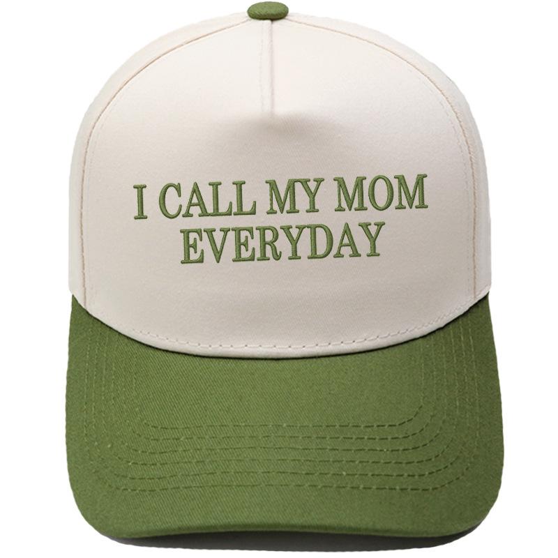 I CALL MY MOM EVERYDAY Fun embroidery color matching truck driver hat women's casual sunshade baseball cap