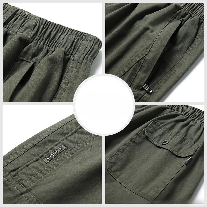 Летние укороченные мужские хлопковые шорты свободного покроя, прямые, повседневные рабочие шорты, брюки мужские