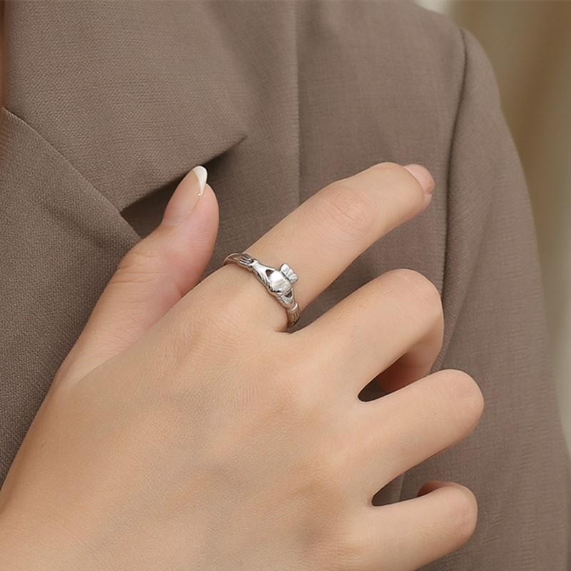 Кольцо Claddagh из нержавеющей стали Ирландское Сердце Корона Свадебное Кольцо-Обещание для Женщин Мужчин Размер 4-10