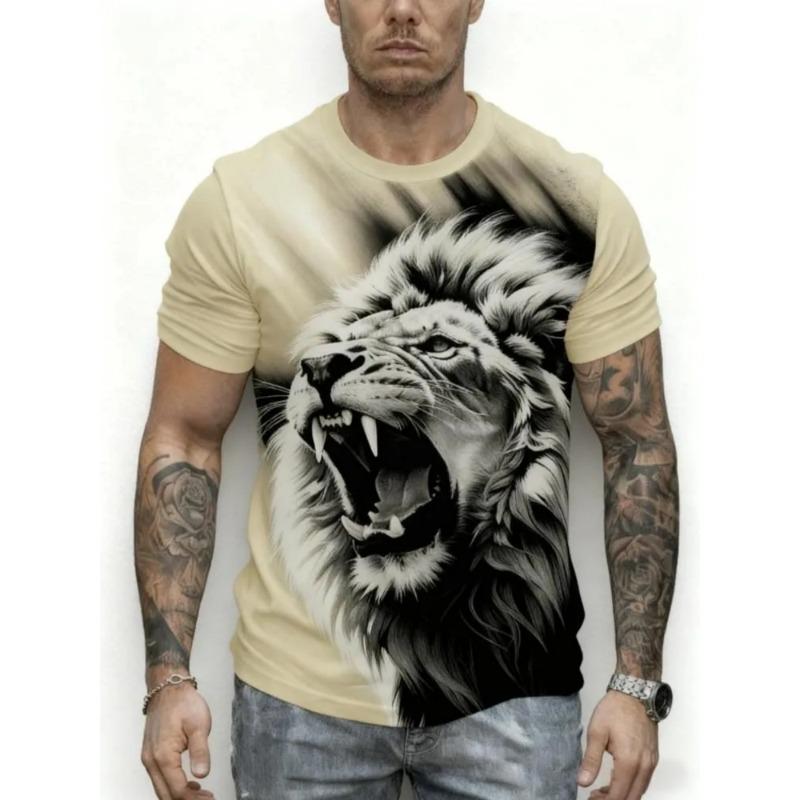 Мужская футболка с 3D-печатью, короткий рукав, круглый вырез, пуловер, повседневный топ