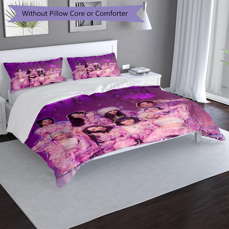 Twice Stars Custom Name Text Print 1Pc Bedding Set Duvet Cover With Two Pillowcases Soft Bed Linen For Household Bedroom